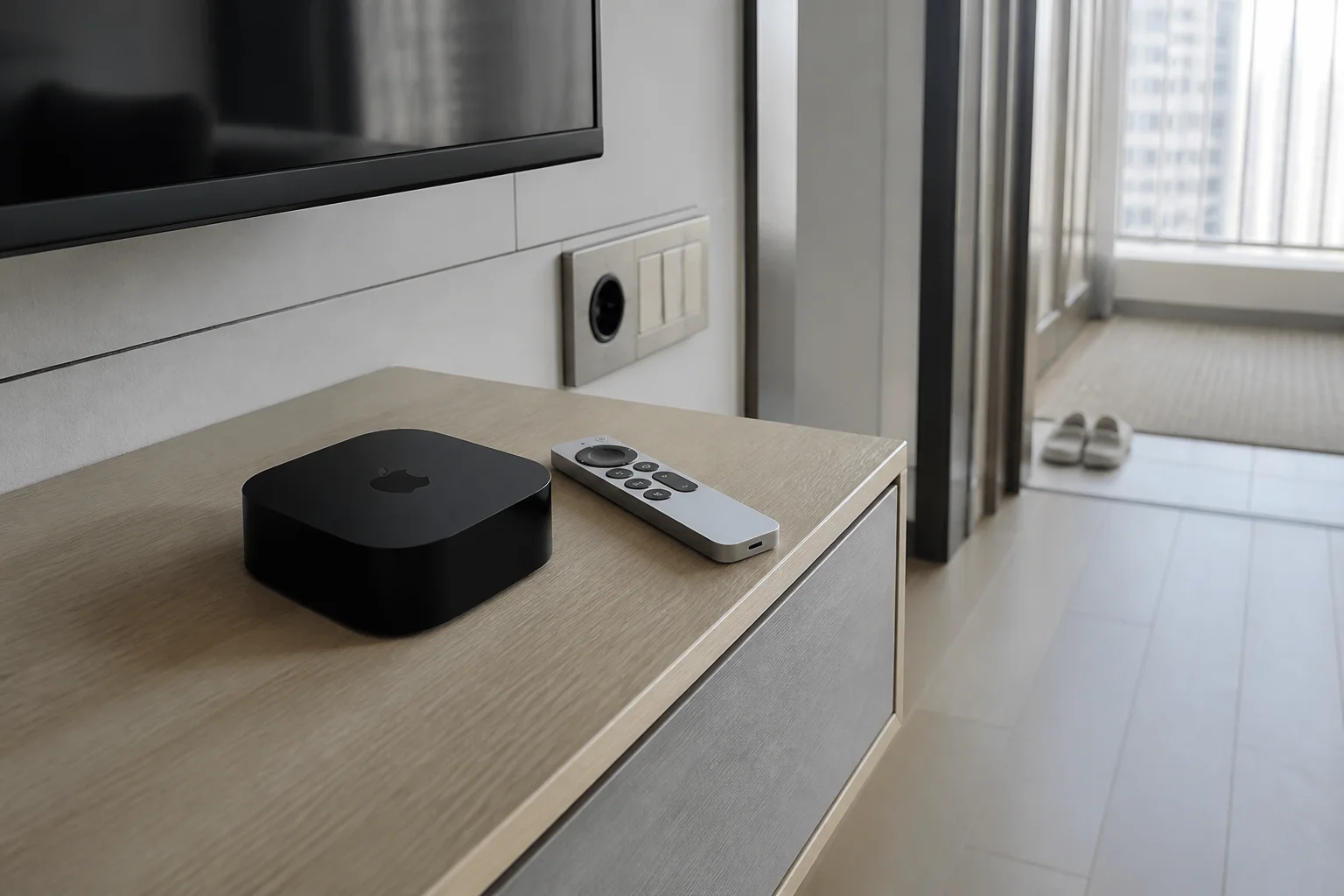 Apple TV 4K 128GB: hero와 다른 높이와 각도에서 본 설치 형태