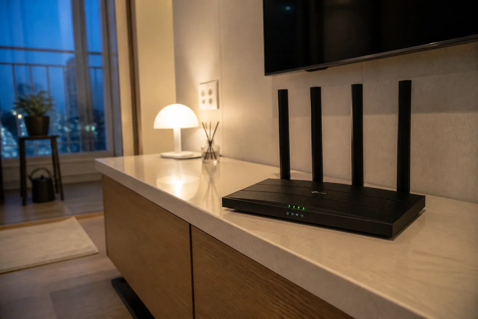 ipTIME A604SE 리뷰: 100Mbps 회선과 작은 집에 맞는 3만원대 Wi-Fi 5 후보: hero와 다른 높이와 각도에서 본 설치 형태