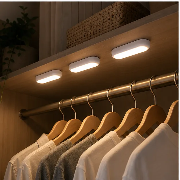 수납장 안쪽에 붙인 LED 무드등 예시